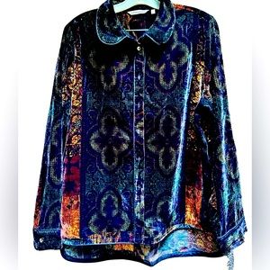 Soft Surrounding beautiful velvet shirt. Size XL